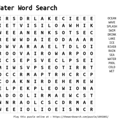 Properties of water word search