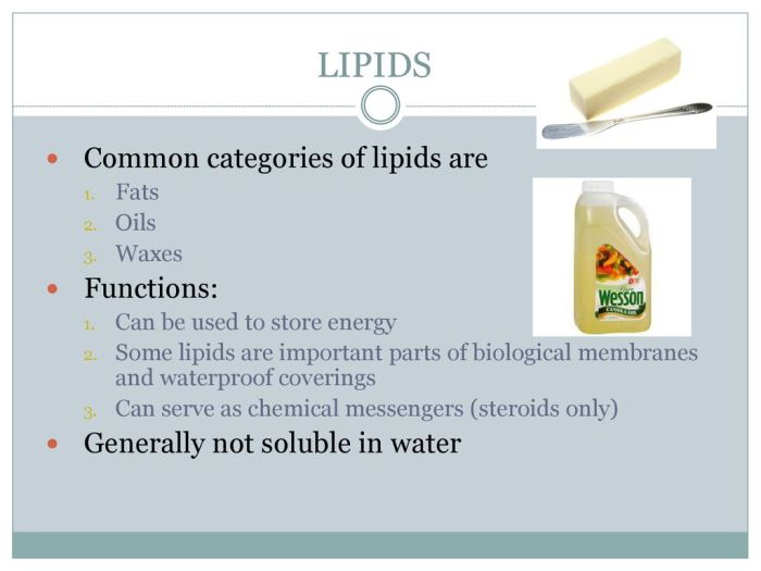 Lipids are important parts of biological membranes and waterproof coverings.