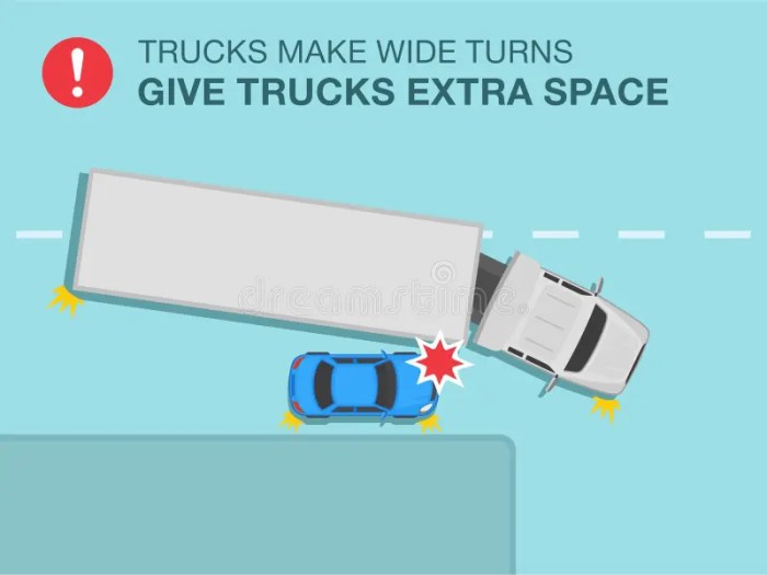 A truck is traveling horizontally to the right